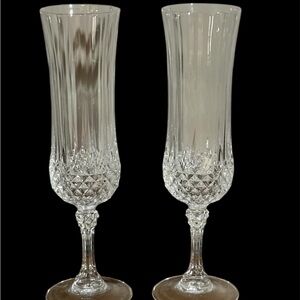 Elegant Cristal D’ Arques Crystal Champagne Flutes
